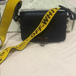 Off-white binder clip crossbody handbag